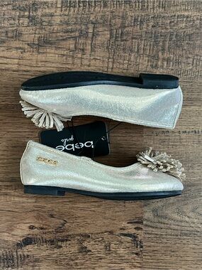 Bebe Kids Toddler Ballet Flats ‘Gold’ (size 8)